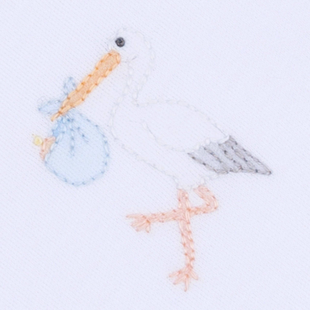 Vintage Stork Diaper Cover Set - Light Blue