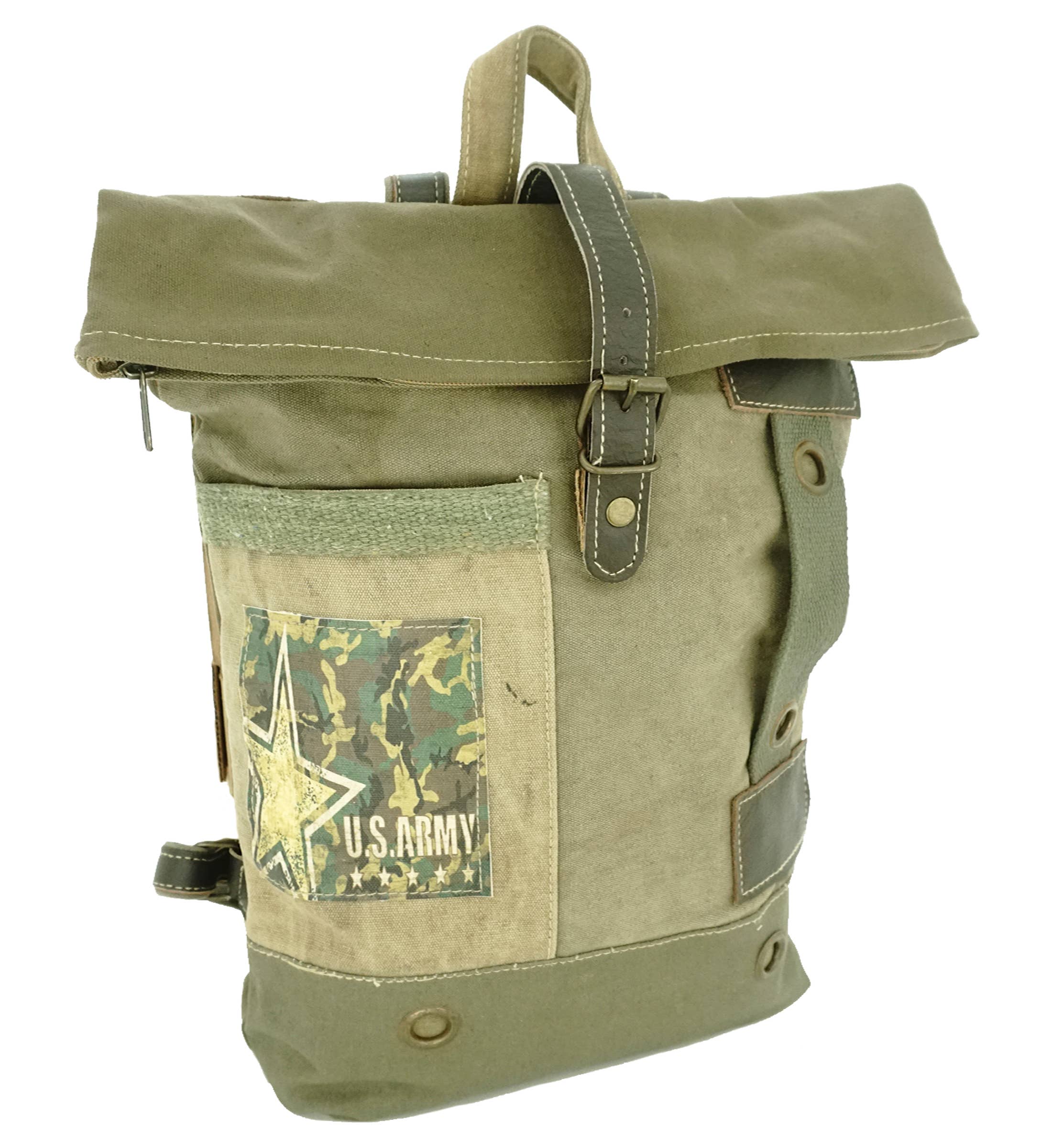Recycled Military Tent Backpack - US ARMY