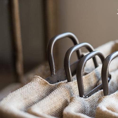 Wire Basket With Linen Liner Rectangular