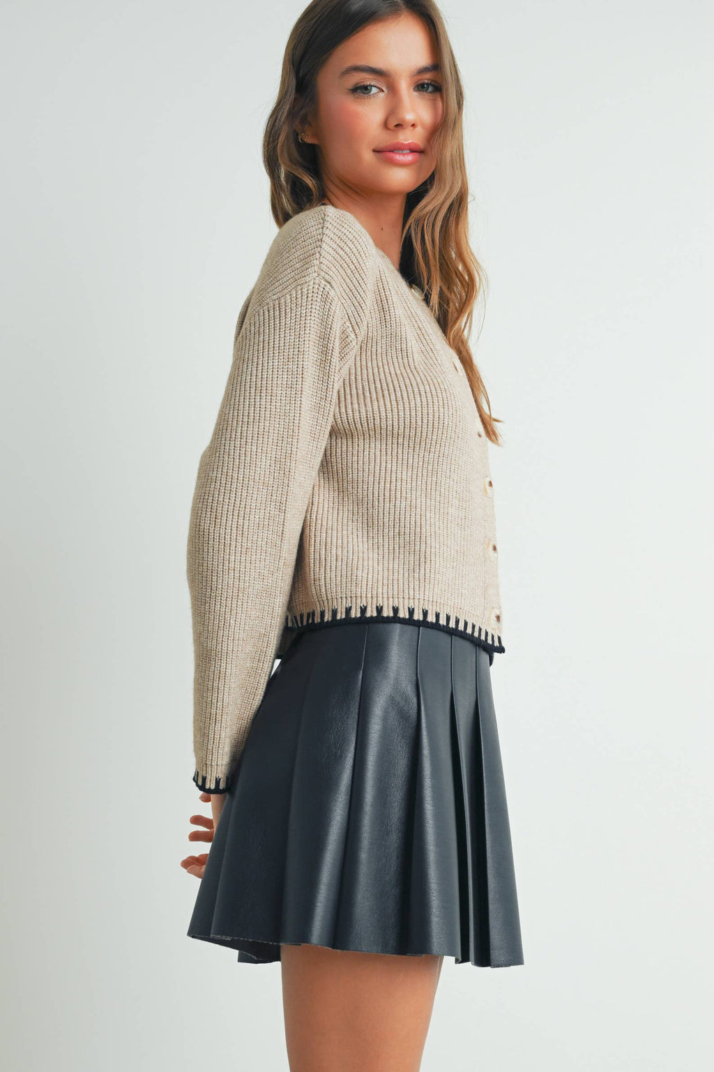 Women's Crewneck Cardigan Sweater - BMC7526