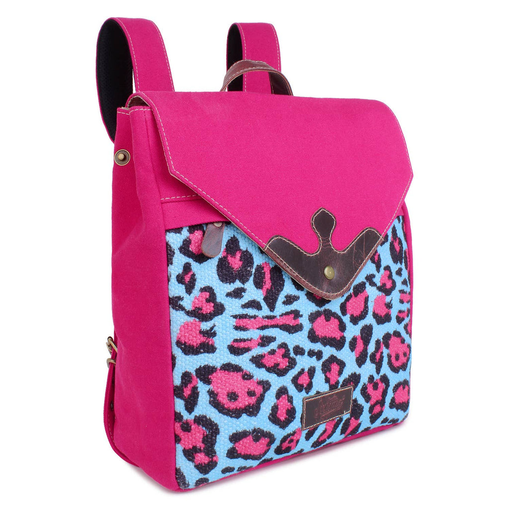 Up-cycled Canvas, Rug & Leather Women's Backpack