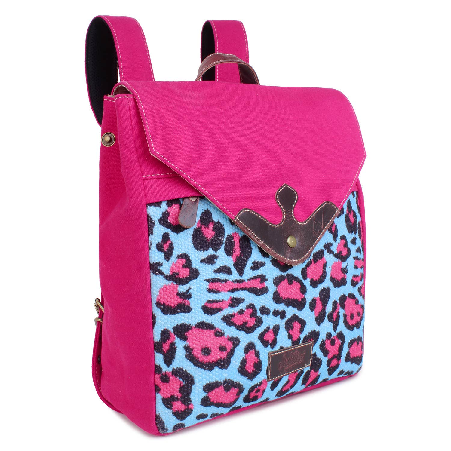 Up-cycled Canvas, Rug & Leather Women's Backpack