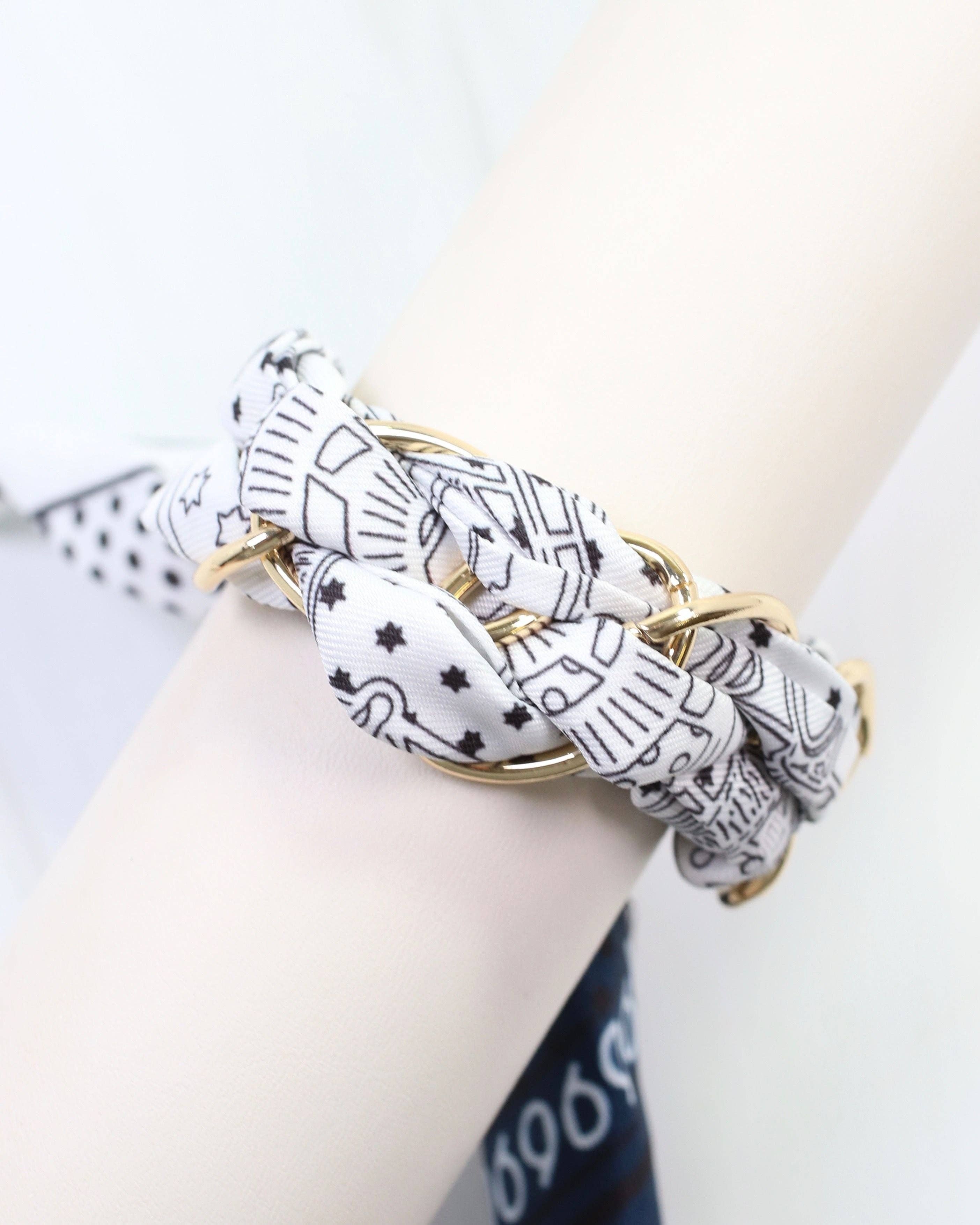 Fontana Chain Scarf Bracelet White