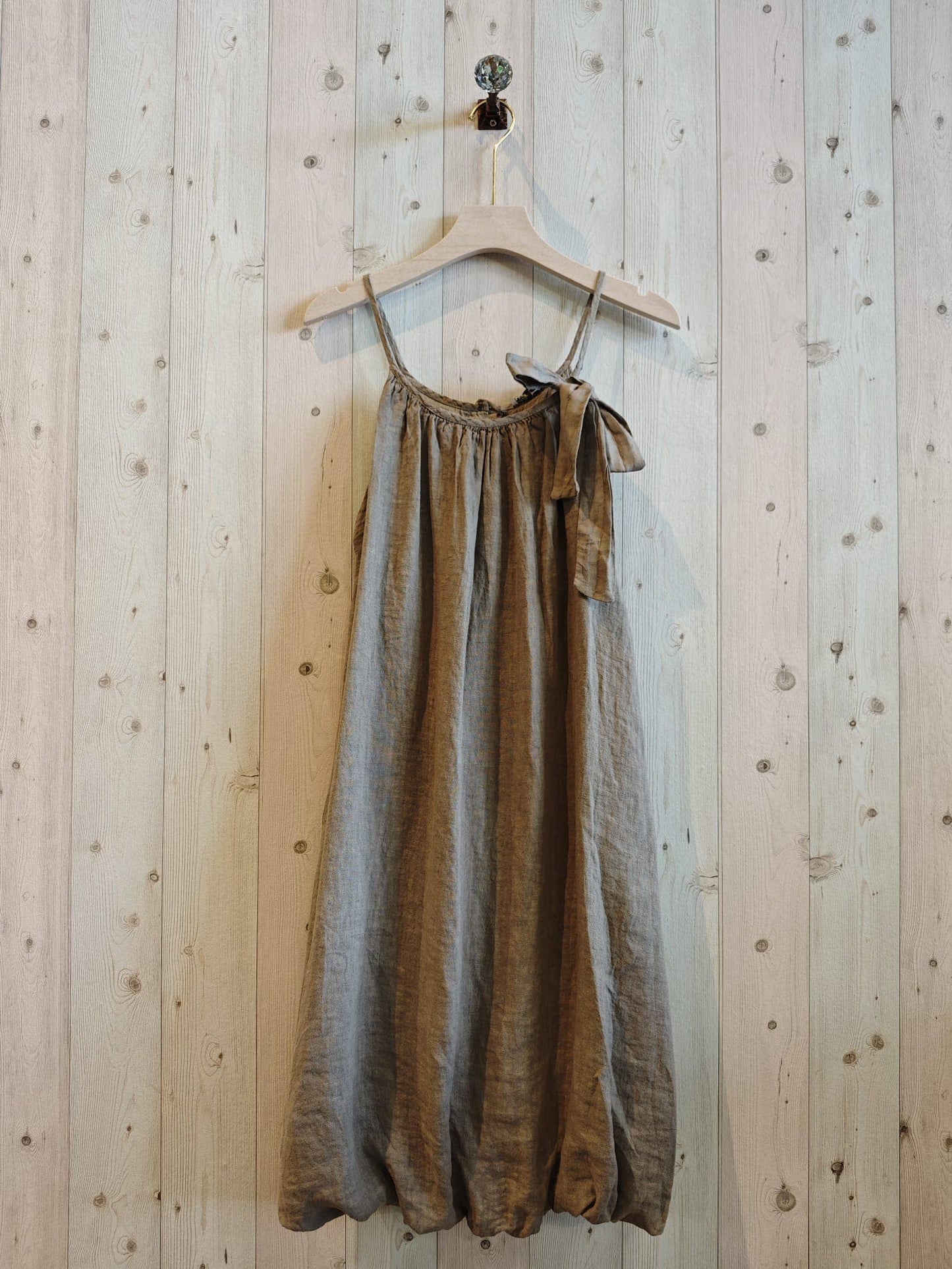 REF 72313 STRAP DRESS BALLOON 100% LINEN