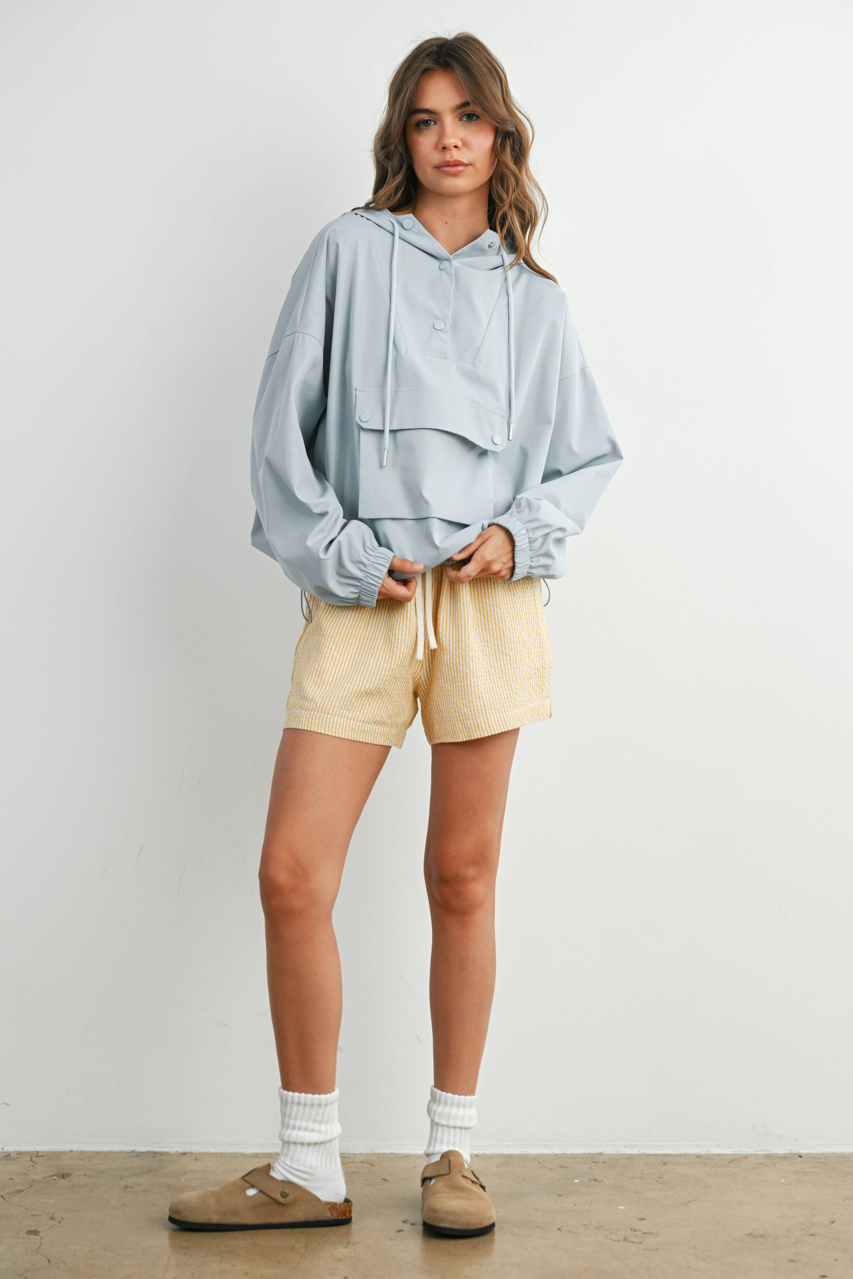 Hooded Pullover Long Sleeve Jacket - BMT7971