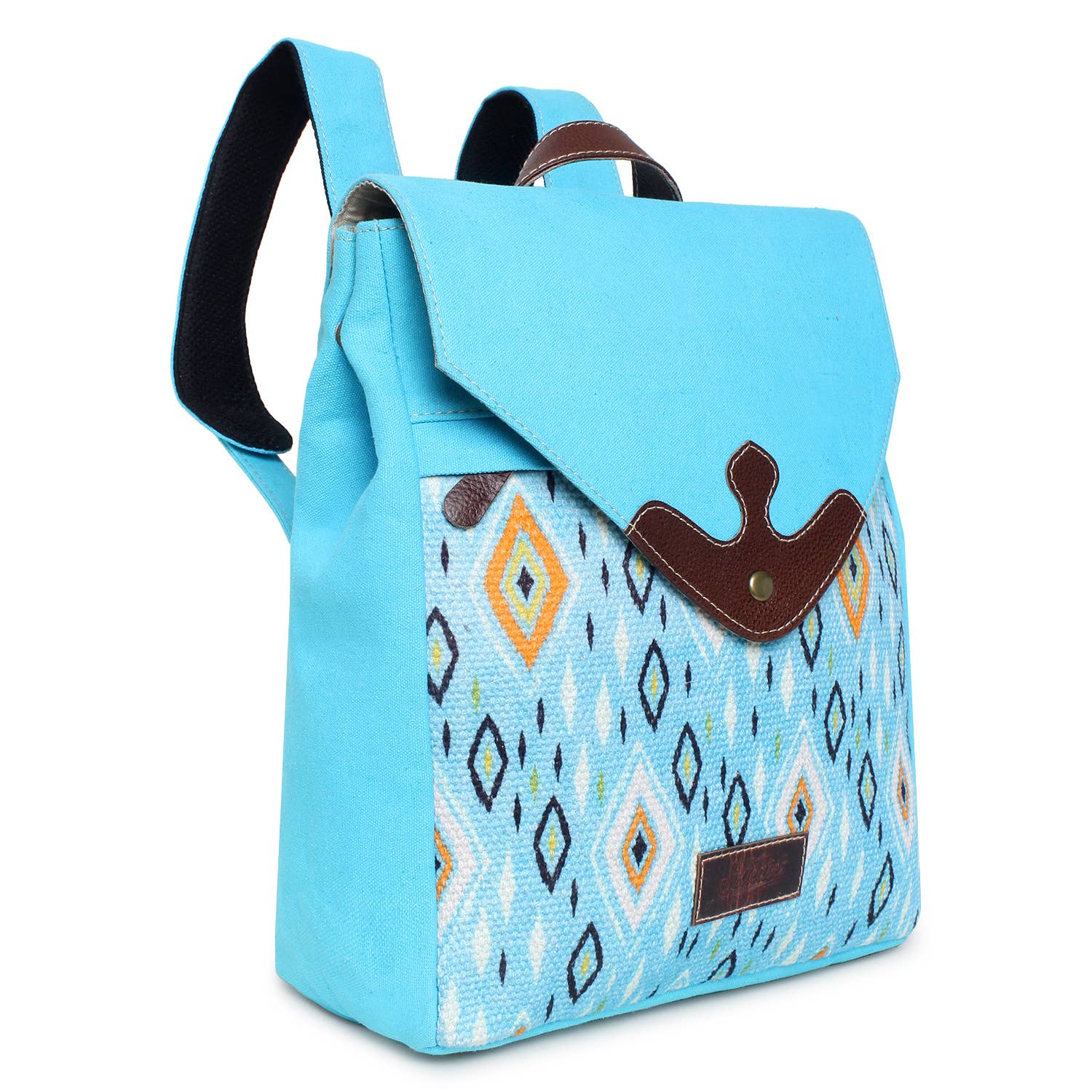 Up-cycled Canvas, Rug & Leather Women's Backpack