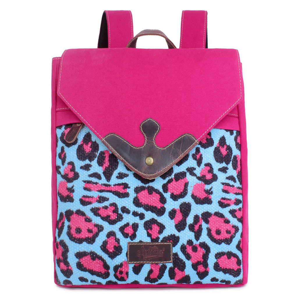 Up-cycled Canvas, Rug & Leather Women's Backpack