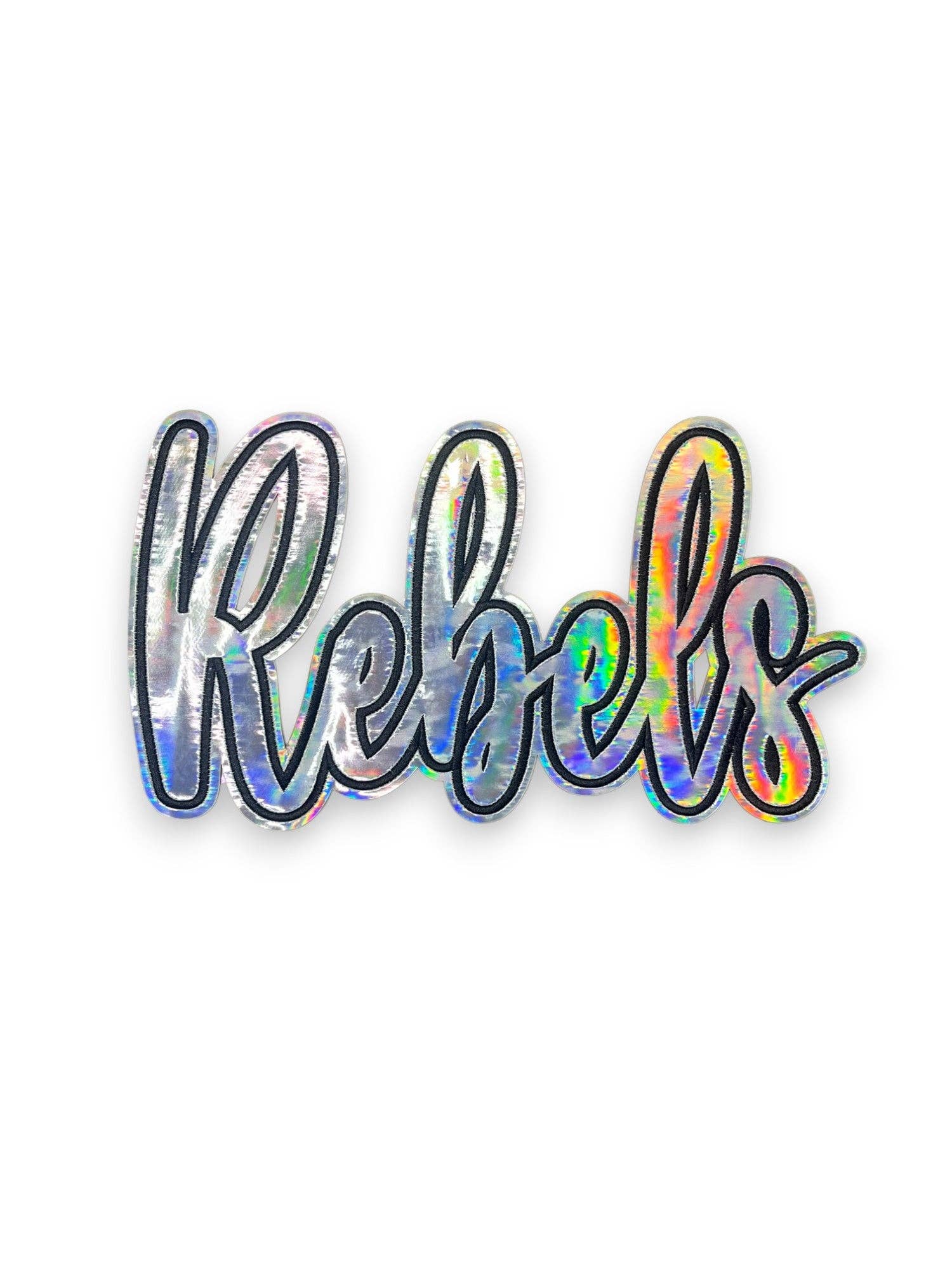 Silver Metallic Cursive Rebels....Patches Only