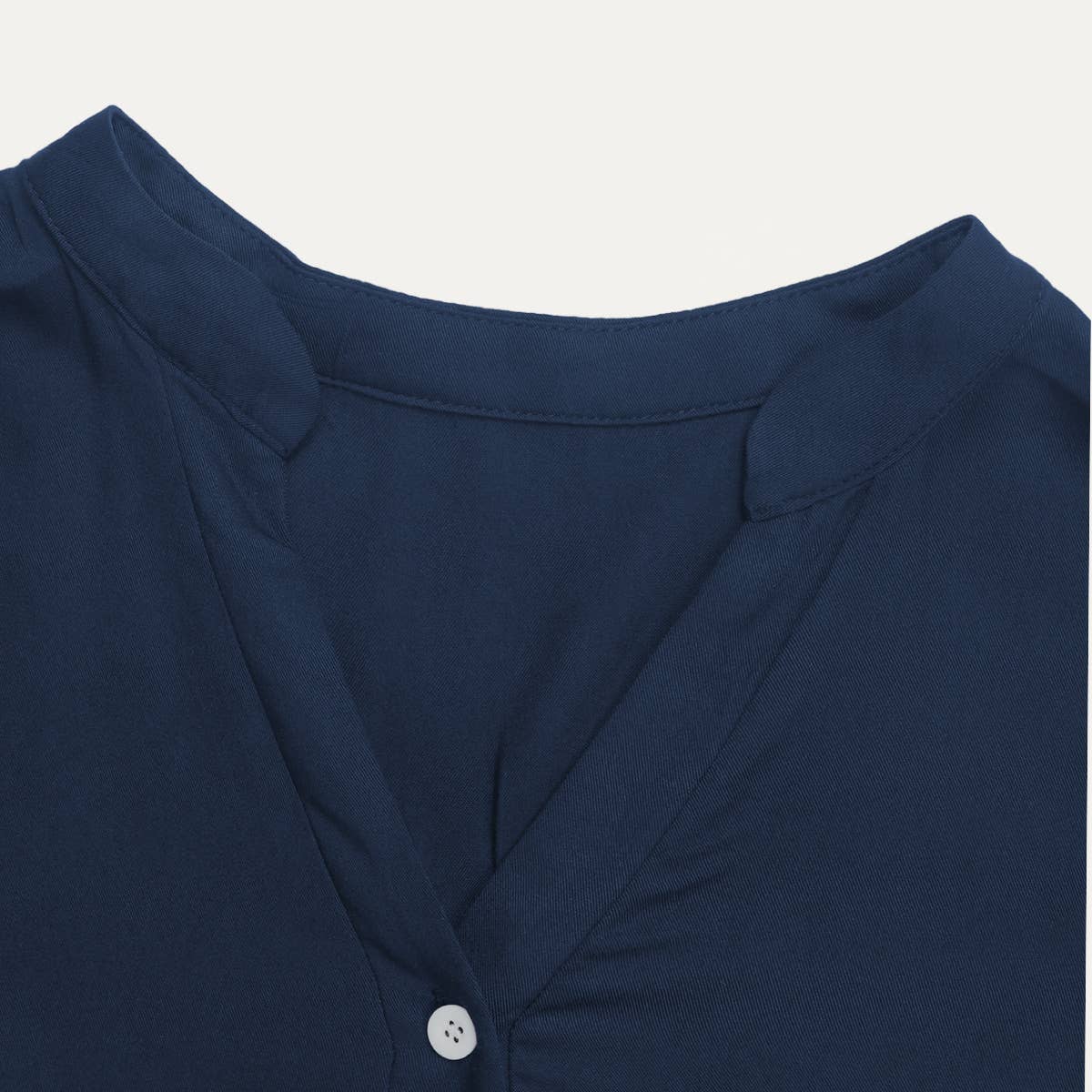 Adorable Navy Button-Front Short Sleeve Babydoll Dress