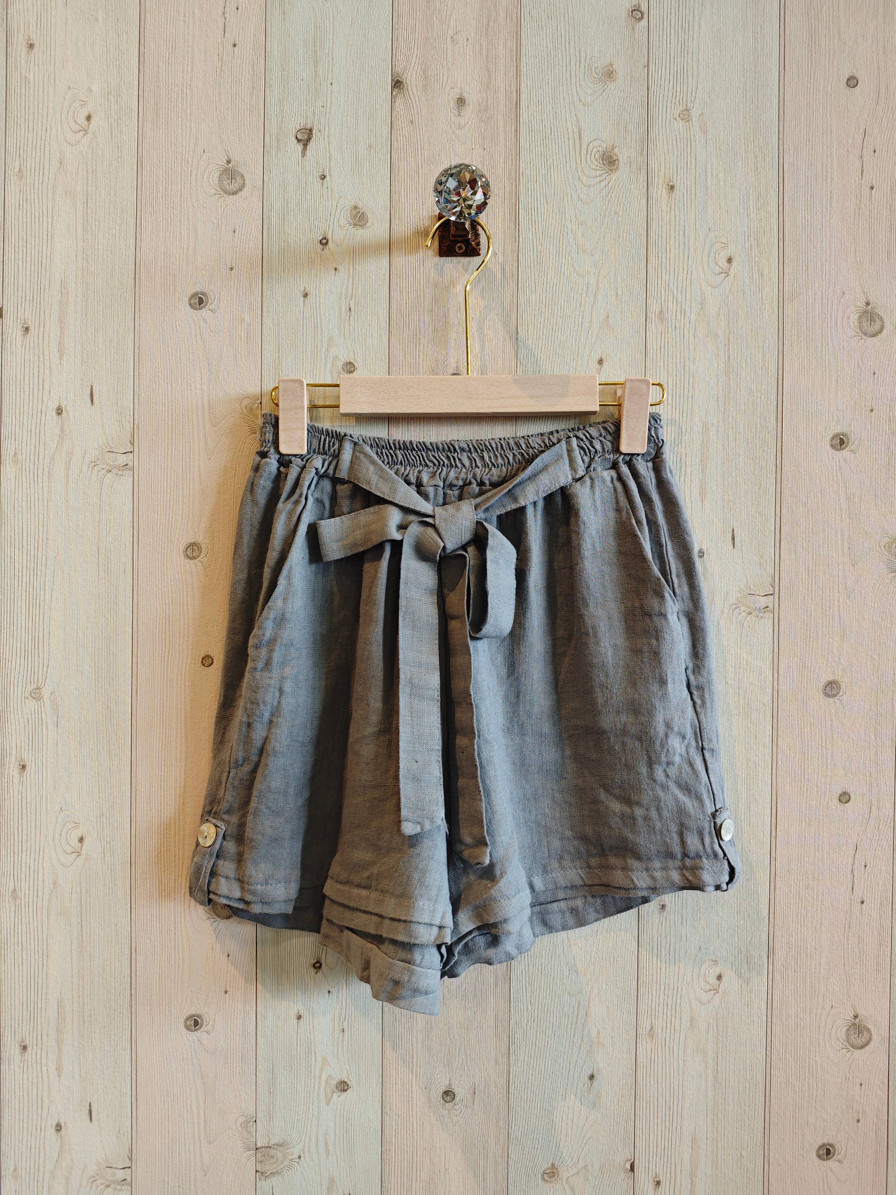 REF 6385 100% LINEN RIBBON SHORTS