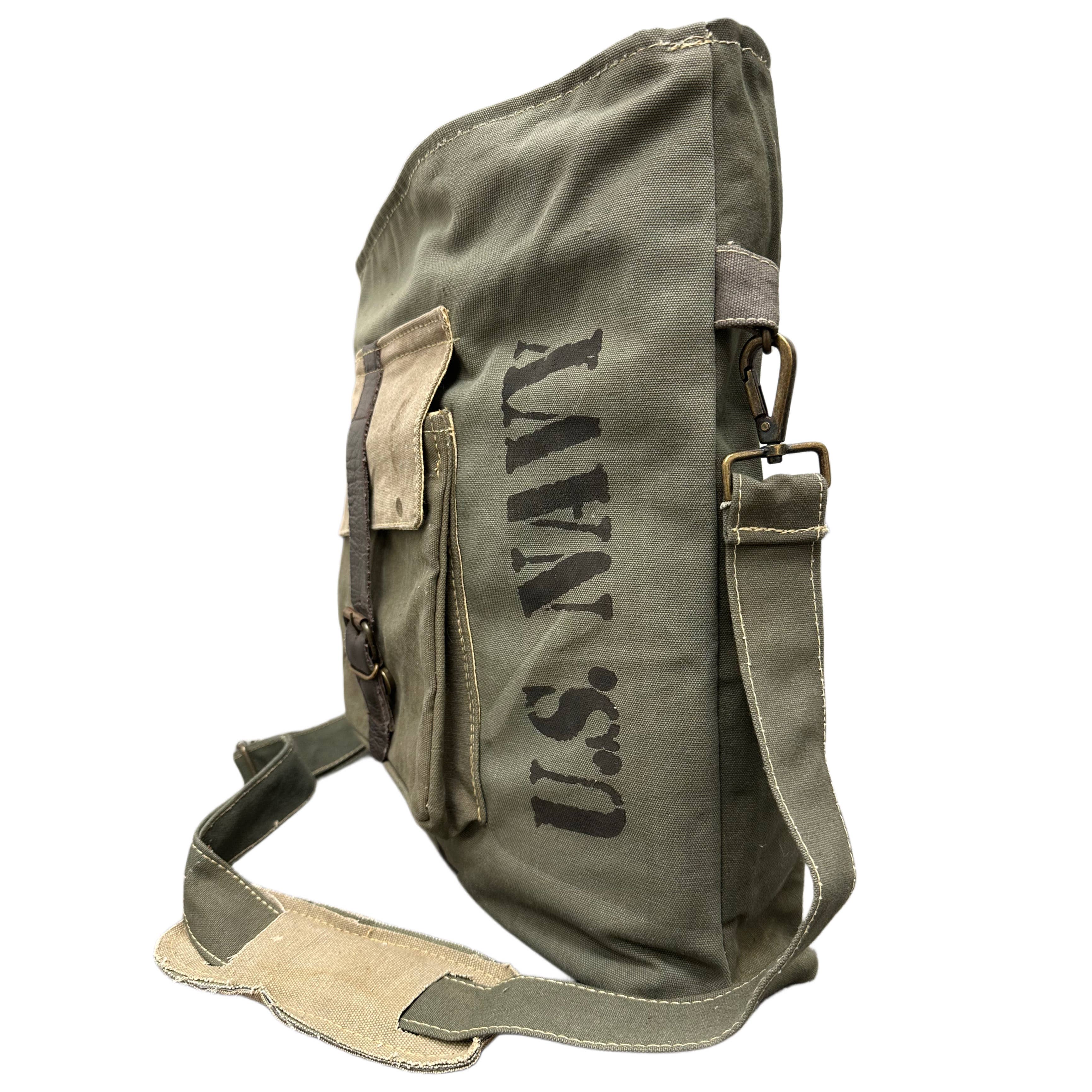 US Navy Unisex Recycled Military Tent Crossbody