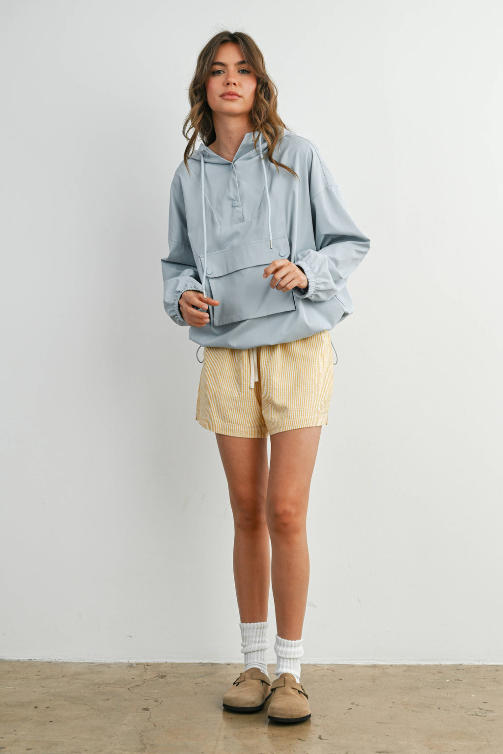 Hooded Pullover Long Sleeve Jacket - BMT7971