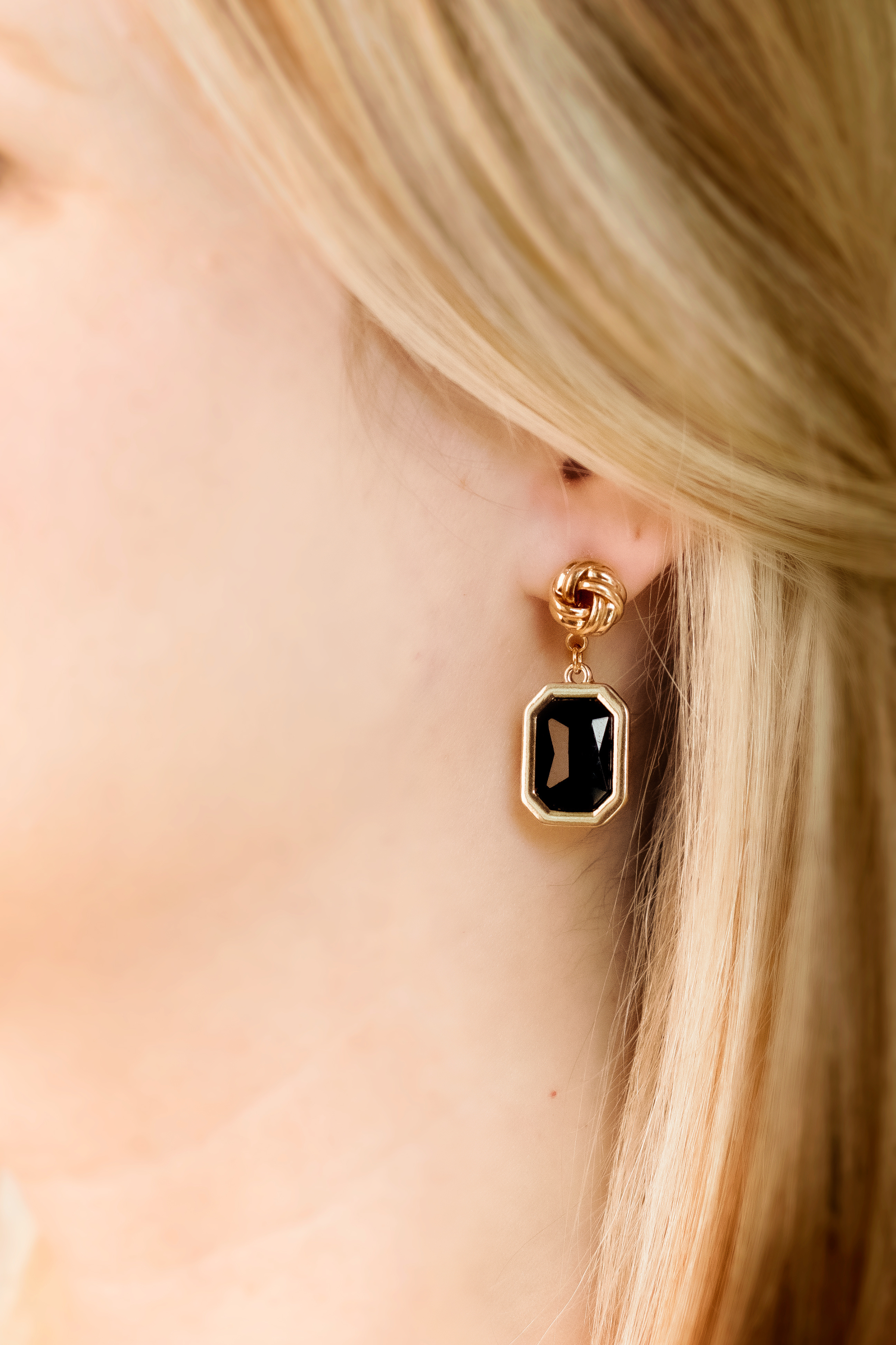 Gemstone Earrings - Black (74795255)
