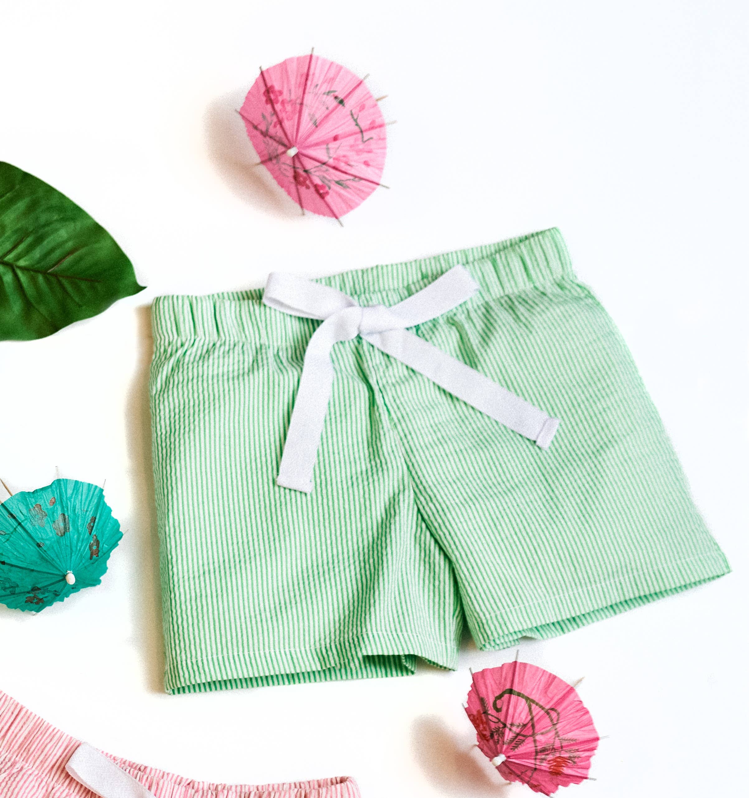New for Spring! Seersucker Lounge Shorts Green