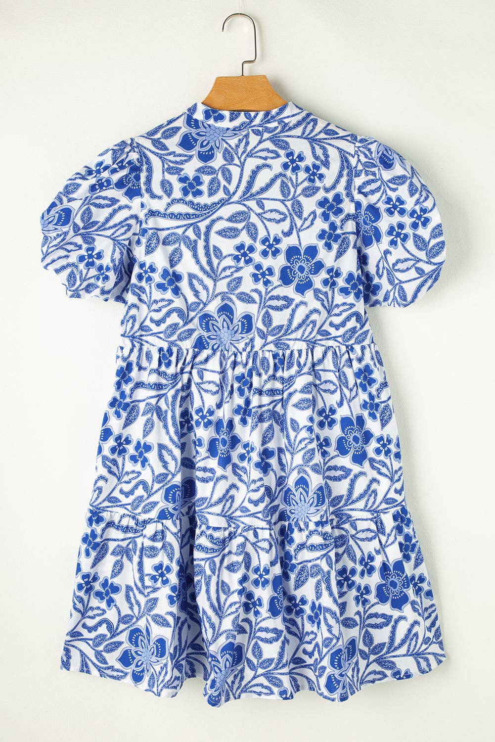 Floral Puff Sleeve Tiered Dress