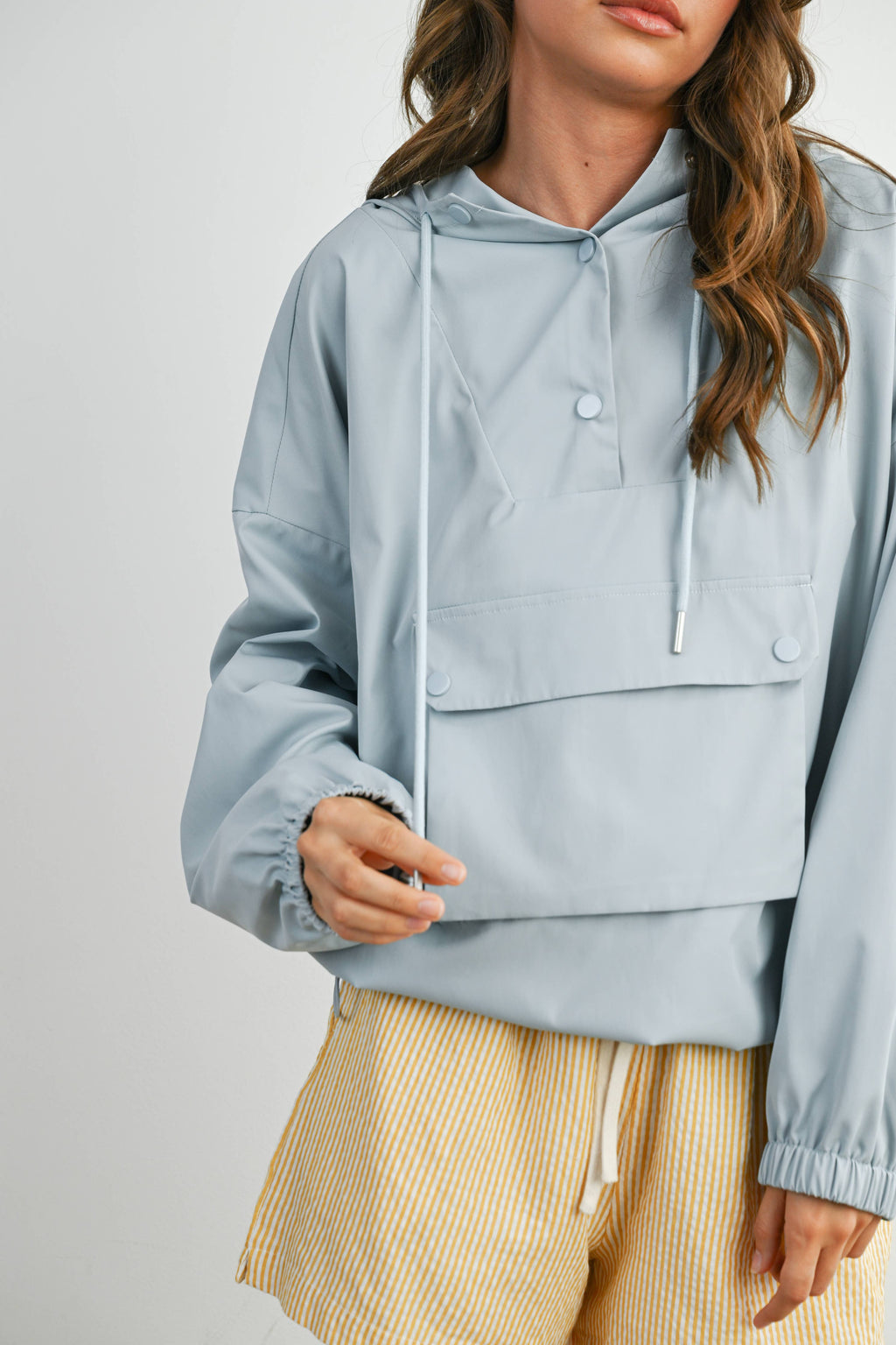 Hooded Pullover Long Sleeve Jacket - BMT7971