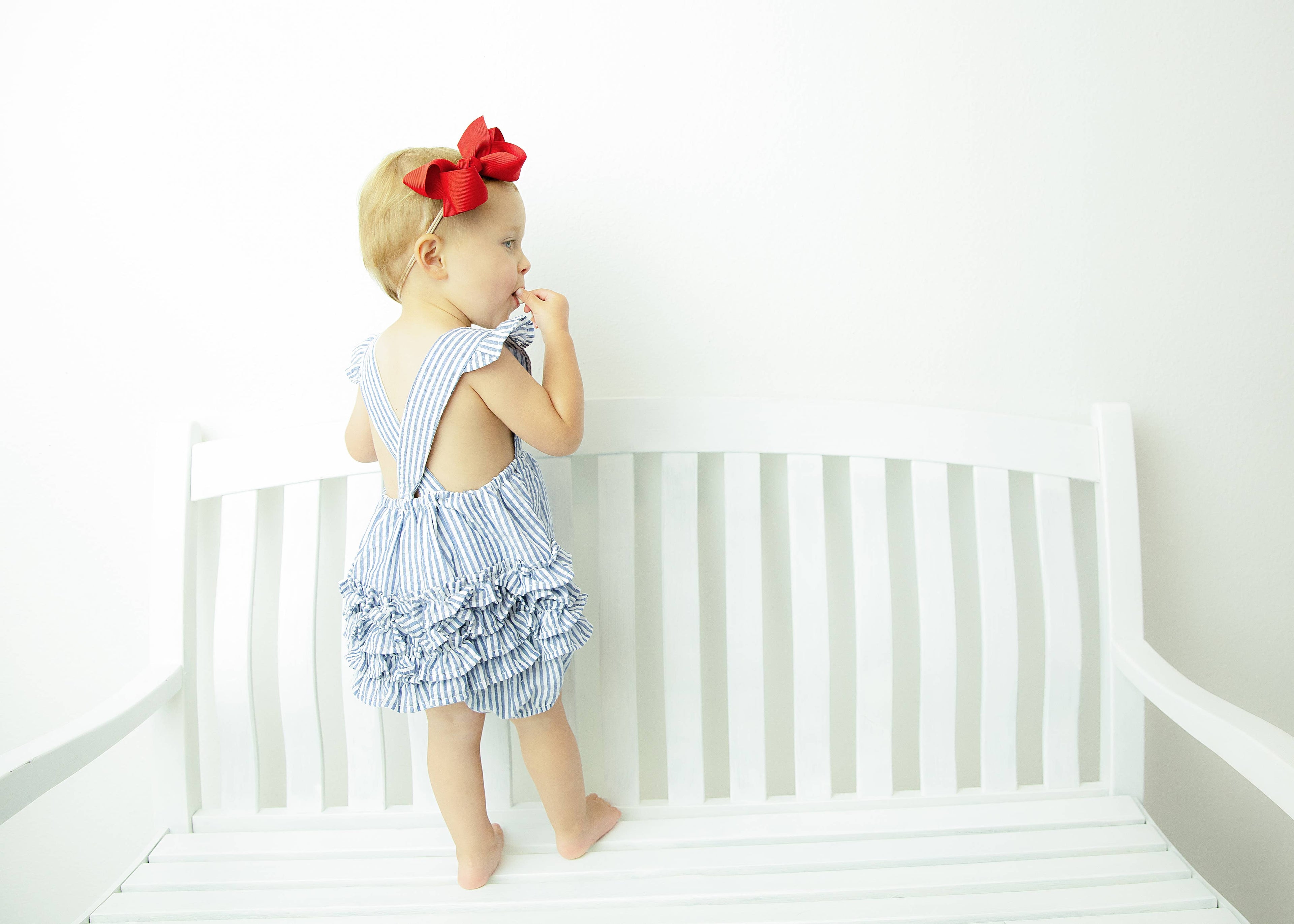 Ruffle Bottom Sunsuit- NAVY