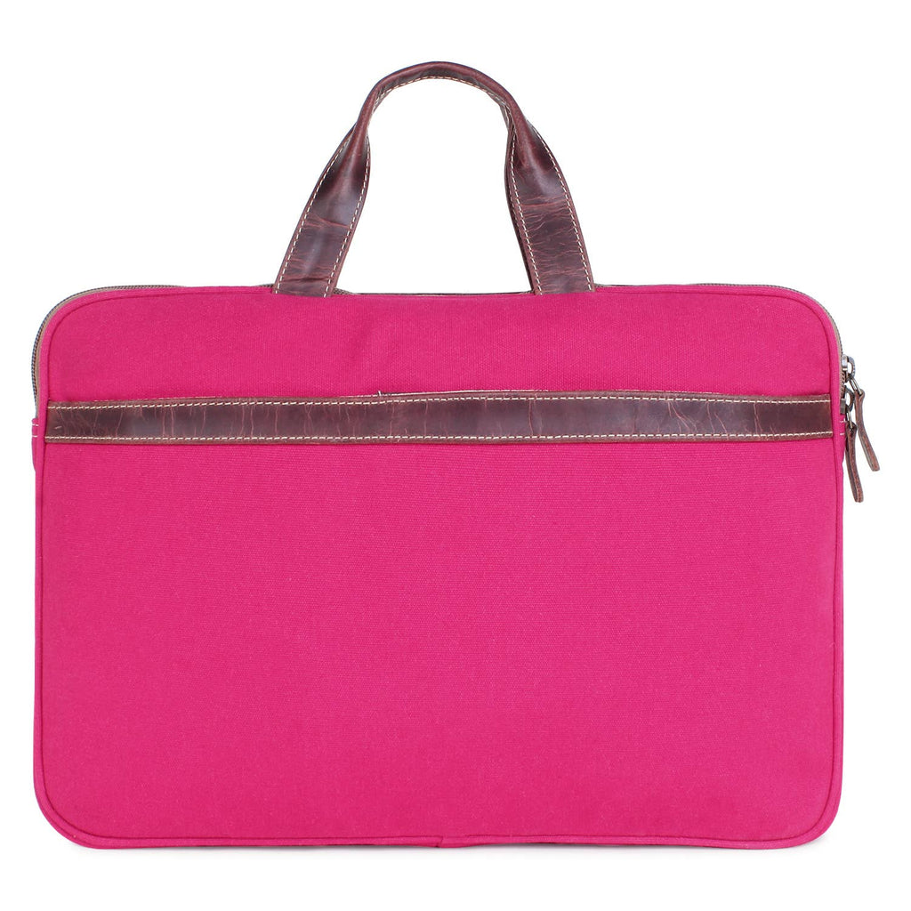 Women's Up-cycled Canvas & Leather Laptop Bag