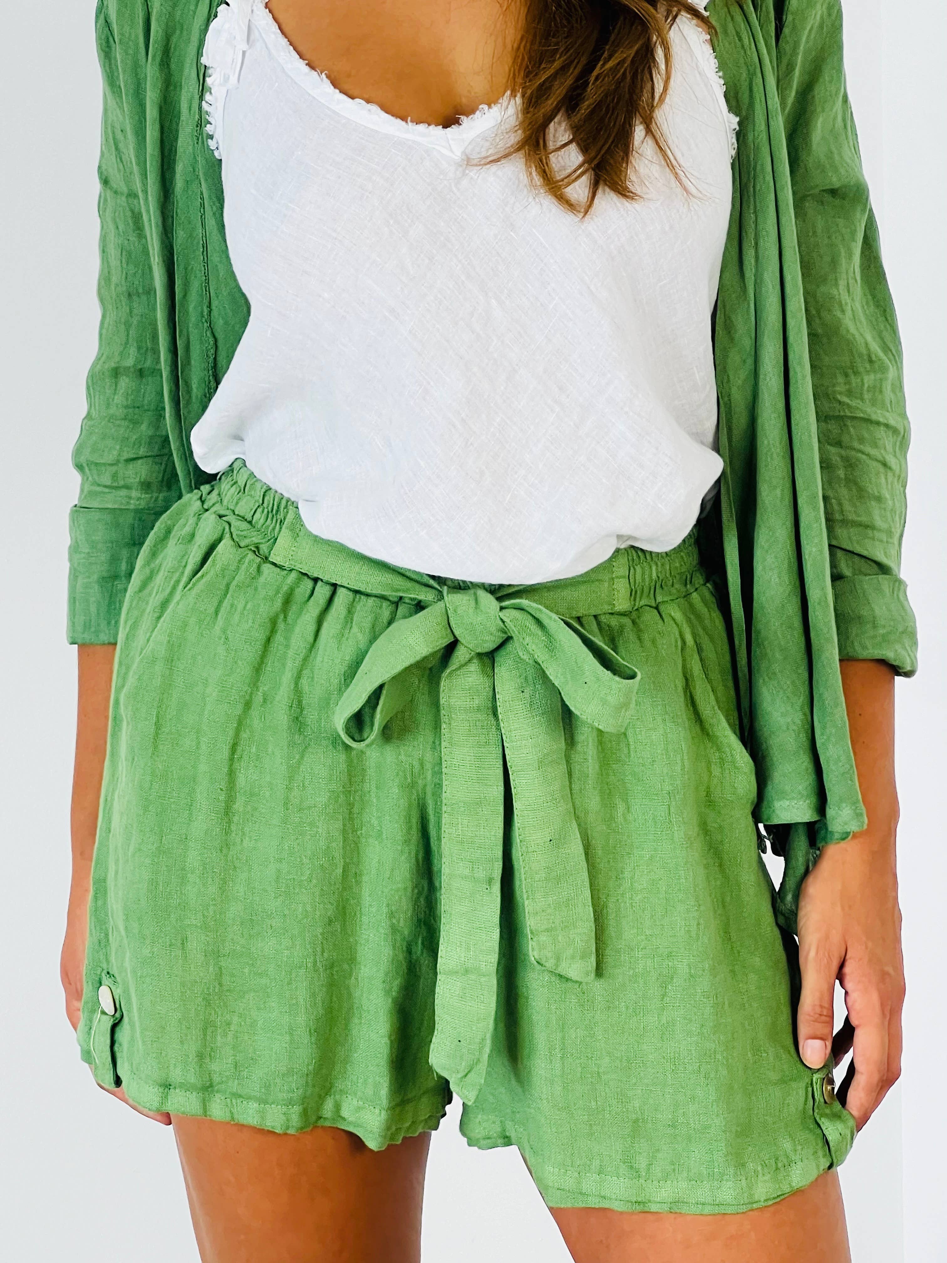REF 6385 100% LINEN RIBBON SHORTS