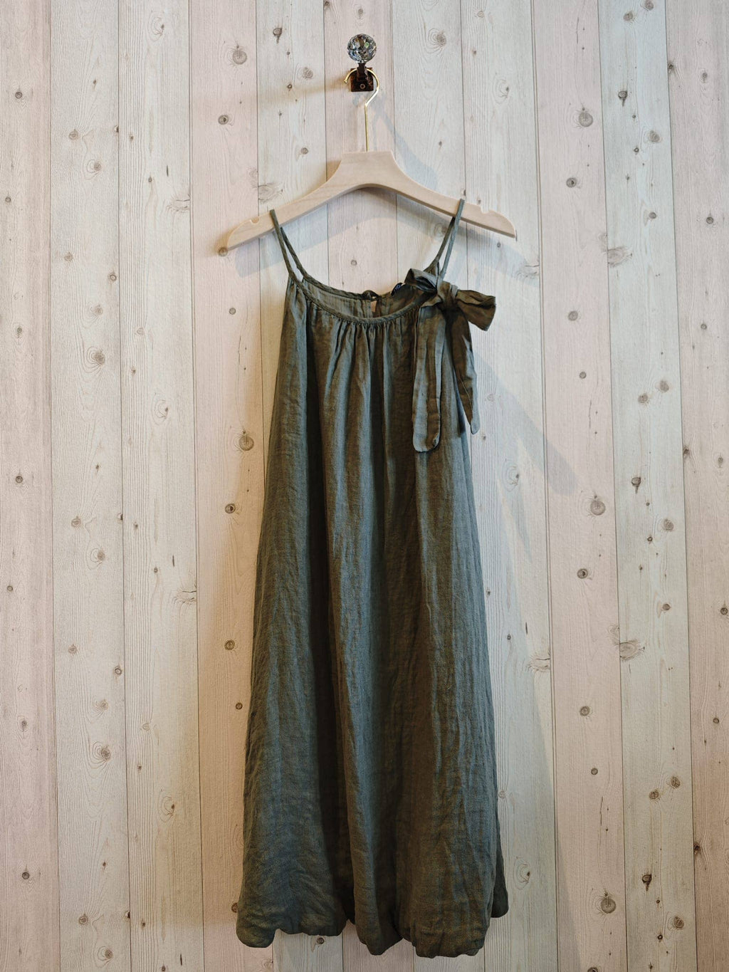 REF 72313 STRAP DRESS BALLOON 100% LINEN