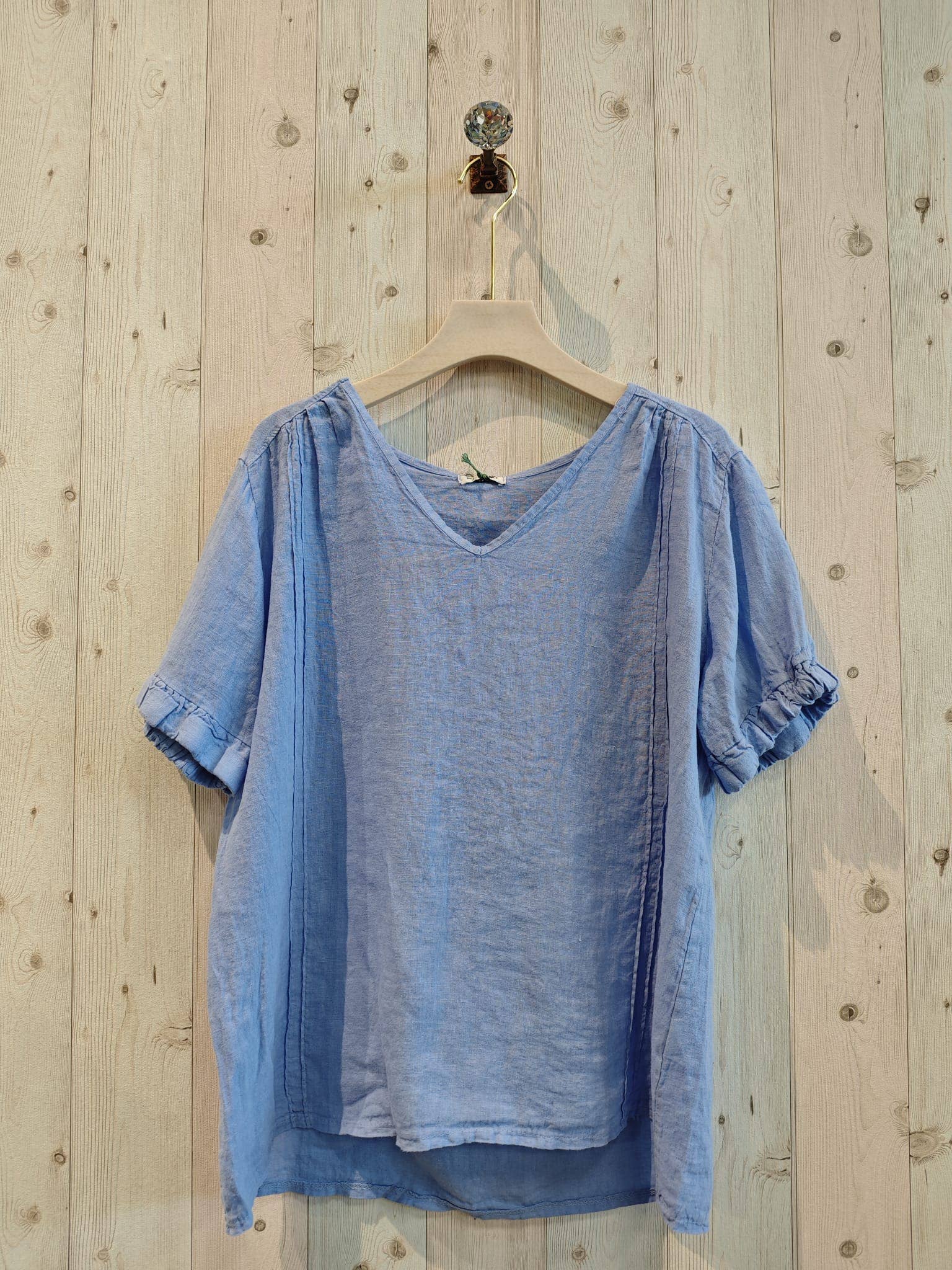 REF 17551 BLOUSE ELASTIC SLEEVE 100% LINEN